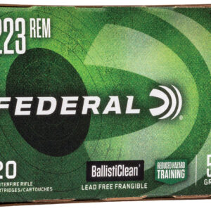 Federal BC223NT5A BallistiClean Reduced Hazard Training 223 Rem 55 gr RHT 20 Per Box/25 Cs