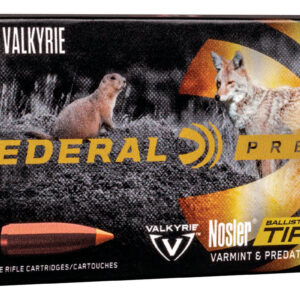 Federal P224VLKBT1 Premium Varmint & Predator 224 Valkyrie 60 gr 3300 fps Nosler Ballistic Tip (NBT) 20 Bx/10 Cs
