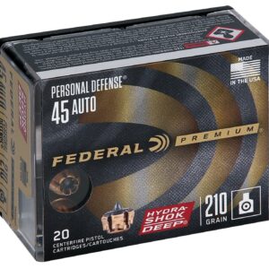 Federal P45HSD1 Premium Personal Defense 45ACP 210gr Hydra-Shok Deep Hollow Point