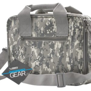 NcStar CPDX2971D VISM Double Pistol Range Bag w/ Mag Pouches Loop Fasteners Zippers Padding & Digital Camouflage Finish
