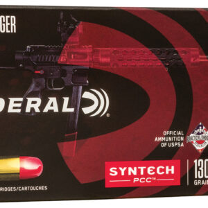 Federal AE9SJPC1 American Eagle Syntech PCC  9mmLuger 130gr Total Syntech Jacket Flat Nose 50 Per Box/10 Case
