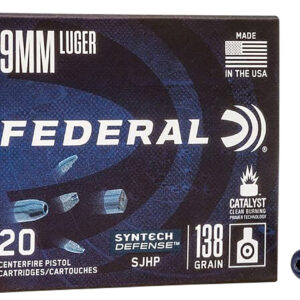 Federal S9SJT1 Syntech Defense 9mmLuger 138gr Segmented Jacketed Hollow Point