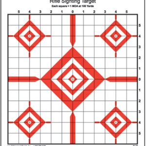 Action Target SI13100 Sighting Advanced Rifle Diamond Paper 100 yds Rifle 14" x 15" Red/White 100 Per Box