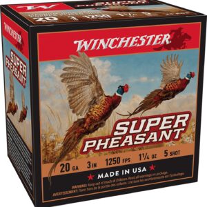Winchester Ammo X203PH5 Super Pheasant Magnum High Brass 20Gauge 3" 1 1/4oz 5Shot 25 Per Box/10 Case
