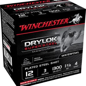 Winchester Ammo XSM1234 Drylok Super Steel Magnum 12Gauge 3" 1 3/8oz 4Shot 25 Per Box/10 Case
