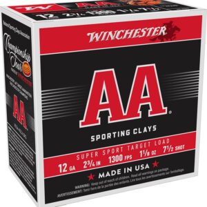Winchester Ammo AASC127 AA Super Sport Sporting Clay 12Gauge 2.75" 1 1/8oz 7.5Shot 25 Per Box/10 Case