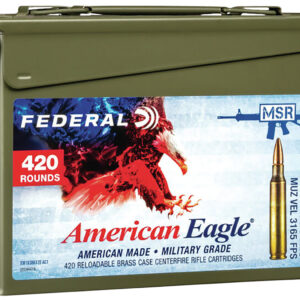 Federal XM193BK420AC1X American Eagle  5.56x45mm NATO 55 gr 3165 fps Full Metal Jacket Boat-Tail (FMJBT) 420 Bx/1 Cs (Sold by Can)