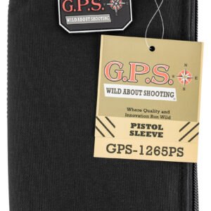 GPS Bags 1265PS Pistol Sleeve  Large Black Nylon with Locking Zippers & Thin Design Holds 1 Handgun