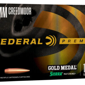 Federal GM6CRDLRHT1 Premium Gold Medal 6mmCreedmoor 109gr Berger Long Range Hybrid Target 20 Per Box/10 Case