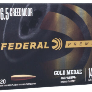 Federal GM65CRDBH2 Premium Gold Medal 6.5Creedmoor 140gr Berger Hybrid Target