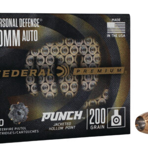 Federal PD10P1 Punch Personal Defense 10mmAuto 200gr Jacketed Hollow Point 20 Per Box/10 Case