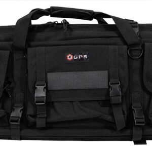 GPS Bags DRC55 Double Rifle Case Black 600D Polyester w/ 2 Padded Pistol Sleeves MOLLE Webbing & Lockable Zippers