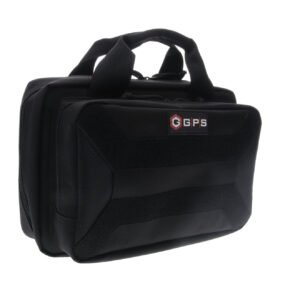 GPS Bags PC15 Pistol Case  Black 600D Polyester with Mag Storage, Lockable Zippers & Cushioned Compartment Holds 1 Handgun