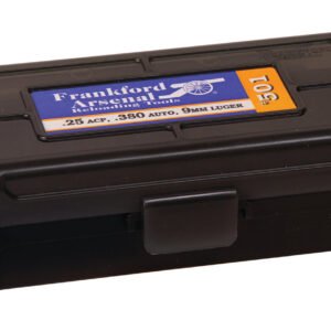 Frankford Arsenal 1083783 Hinge-Top Ammo Box 9mm/25/380ACP Black Polymer 50rd