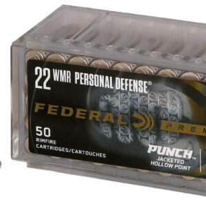Federal PD22WMR1 Premium Personal Defense Punch 22WMR 45gr Jacketed Hollow Point 50 Per Box/60 Case