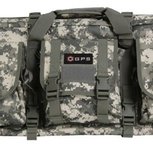 GPS Bags DRC42ACU Double Rifle Case A-TACS AU 600D Polyester w/ 2 Padded Pistol Sleeves MOLLE Webbing & Lockable Zippers