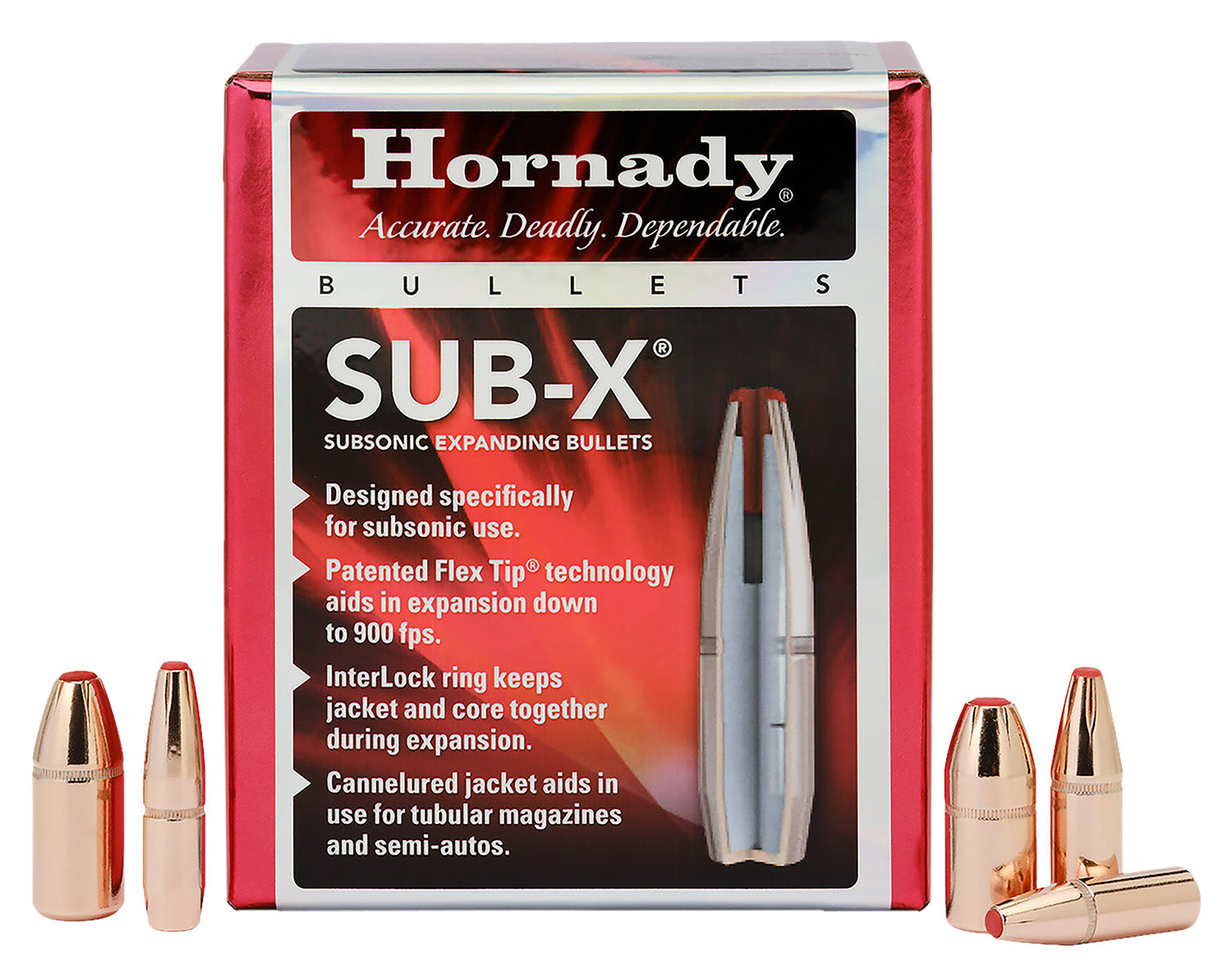 Hornady 45052 Sub-X 45 Cal 410 gr Subsonic eXpanding 50 Per Box/ 15 Case