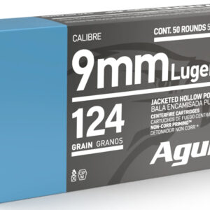Aguila 1E092125   9mm Luger 124gr Jacketed Hollow Point 50 Per Box/10 Case