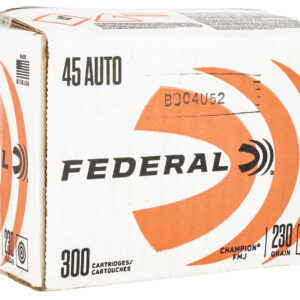 Federal C45230A300 Champion Training 45ACP 230gr Full Metal Jacket 300 Per Box/1 Case *Loose