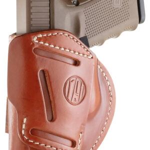1791 Gunleather 4WH6CBRR 4-Way  IWB/OWB Size 06 Classic Brown Leather Belt Clip Compatible w/ Glock 17/Ruger American Pistol Right Hand