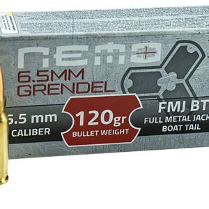 Nemo Arms 65GNA120PPU   6.5Grendel 120gr Full Metal Jacket Boat Tail 20 Per Box/25 Case