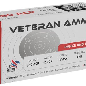 Hyperion Munitions HMBX38010050 Veteran Ammo  380 ACP 100 gr Full Metal Jacket 50 Per Box/20 Case