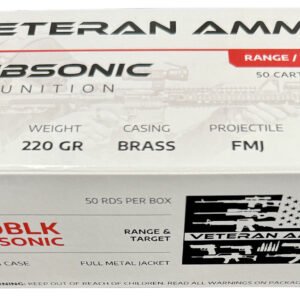 Hyperion Munitions HMBX300BLK22050   300 Blackout 220 gr Full Metal Jacket 50 Per Box/10 Case