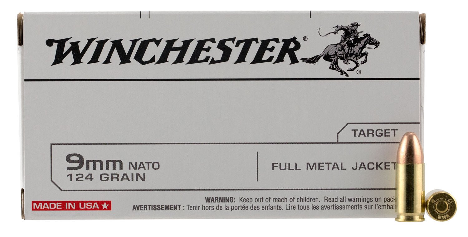 Winchester Ammo Q4318 USA 9mm NATO 124 gr Full Metal Jacket (FMJ) 50 Per Box/10 Cs