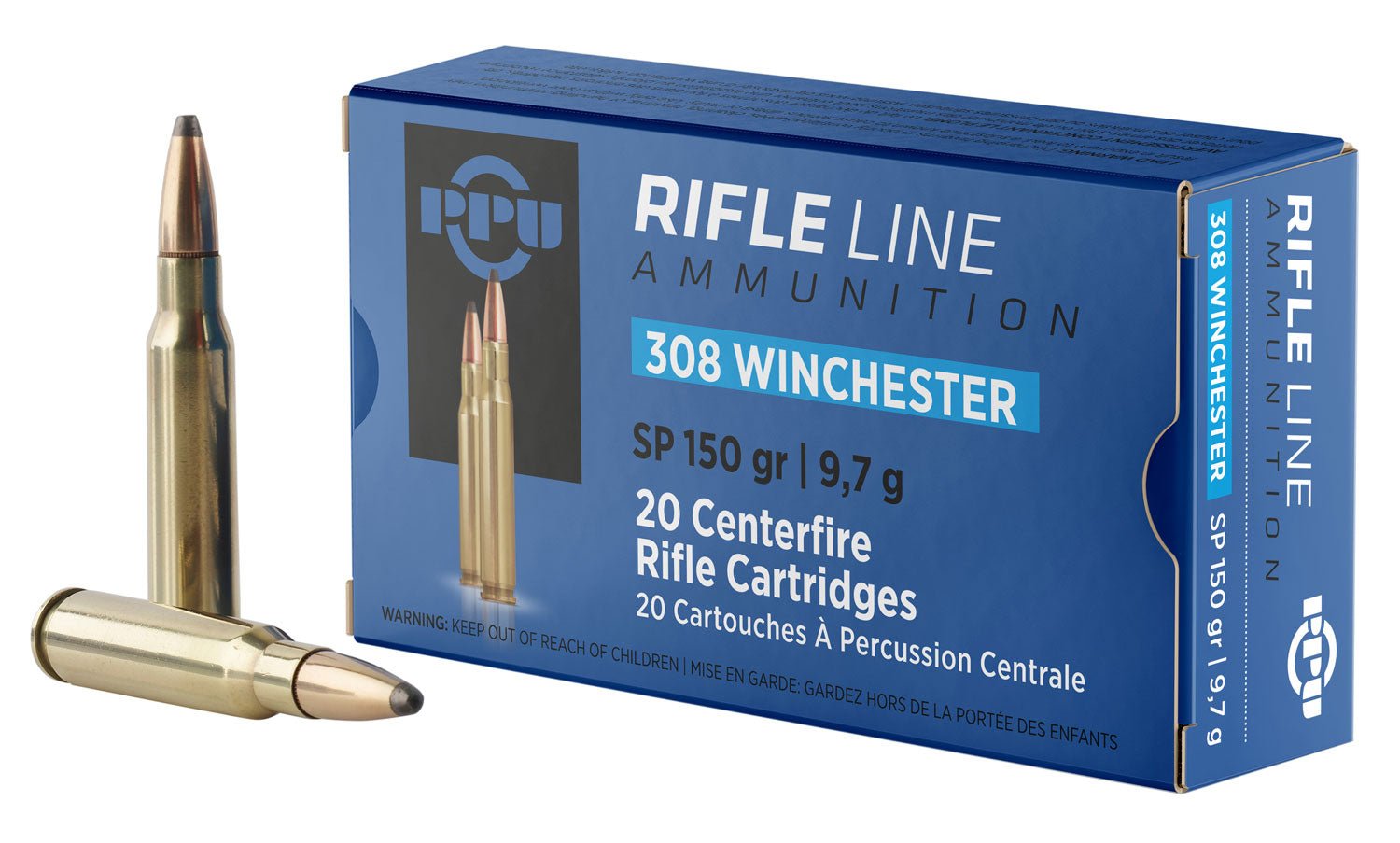 PPU PP3081 Standard Rifle 308Win 150gr Soft Point 20 Per Box/10 Case