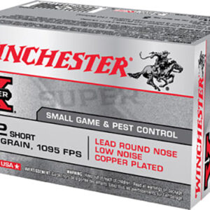 Winchester Ammo X22S Super X  22Short 29gr Lead Round Nose Low Noise Copper Plated 50 Per Box/100 Case