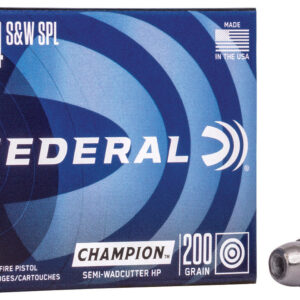 Federal C44SA Champion Training 44S&W Spl 200gr Semi Wadcutter Hollow Point 20 Per Box/25 Case