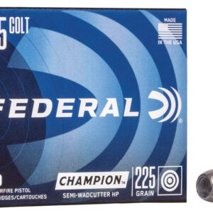 Federal C45LCA Champion Training 45Colt 225gr Semi Wadcutter Hollow Point 20 Per Box/25 Case