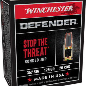 Winchester Ammo S357SPDB Defender  357Sig 125gr Bonded Jacket Hollow Point 20 Per Box/10 Case