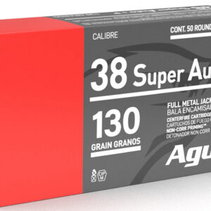 Aguila 1E382112   38Super +P 130gr Full Metal Jacket 50 Per Box/20 Case