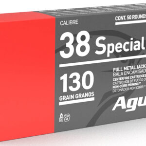 Aguila 1E382521   38Special 130gr Full Metal Jacket 50 Per Box/20 Case