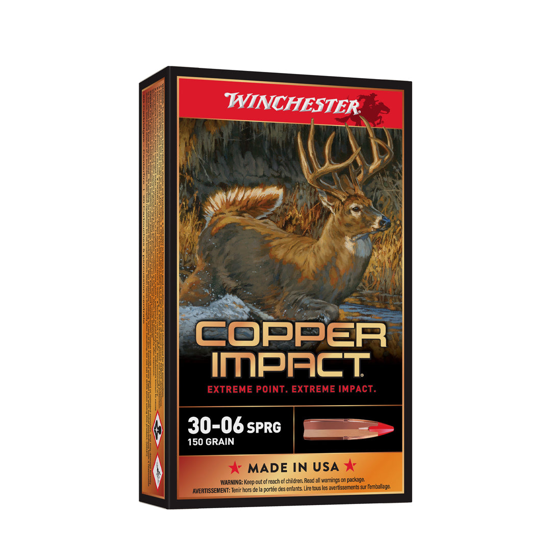 Winchester Ammo X3006CLF Copper Impact  30-06Springfield 150gr Copper Extreme Point Lead Free 20 Per Box/10 Case