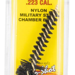 Pro-Shot 223NCH Chamber Brush Military Style 223 Rem/5.56x45mm NATO AR Platform #8-32 Thread Nylon Bristles Brass Core