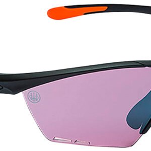 Beretta USA OC031A2354039AUNI Clash Shooting Glasses Purple Lens Black with Orange Accents Frame