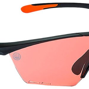 Beretta USA OC031A2354039FUNI Clash Shooting Glasses Scarlet Lens Black with Orange Accents Frame