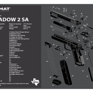 TekMat TEKR17CZSHDW2 CZ Shadow 2 SA Cleaning Mat Black/White Rubber 11"x17" CZ-75 Shadow 2 SA Diagram