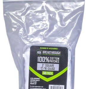 Breakthrough Clean BTCPS350 Square Cleaning Patches  100% Cotton 50 Pack For 12-16 Guage