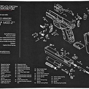 TekMat TEKR17XDMOD2 Springfield Armory XD MOD.2 Cleaning Mat Springfield XD Mod.2 Parts Diagram 11" x 17"