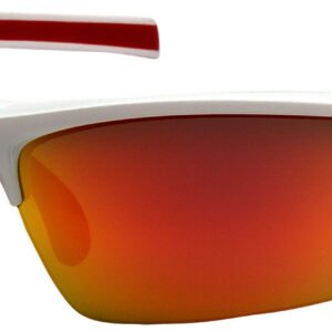 Pyramex VGSWR355T Venture Gear Tensaw Adult Sky Red Lens Polycarbonate White/Red Frame