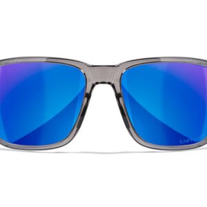 Wiley X AC6TRK09 Trek  M/L Blue Mirror Lens Polycarbonate Gloss Crystal Dark Gray Frame