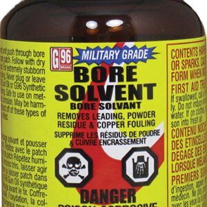 G96 1108 Military Grade Bore Solvent Removes Powder, Lead, Plastic Fouling 4 oz Jar